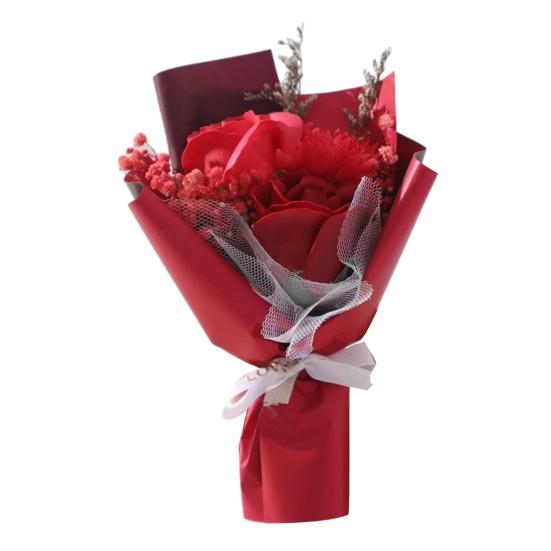 Mini Artificial Flower Bouquet Handcrafted Simulated Flower Decoration Romantic Valentine's Day Birthday Gift for Mother Wife Girlfriend