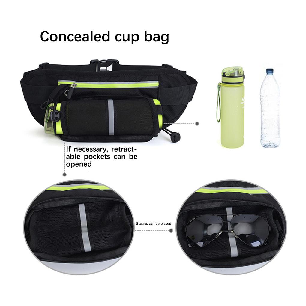 Portable Waist Zipper Bag Camping Hiking Traveling Running Jogging Polyester Belt Pouch Phone Adjustable Fanny Pack