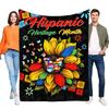 Hispanic Heritage Month Blanket Cozy Soft Bed Sofa Throw Decorative Gift for Cultural Celebration, Colorful Sunflower Butterfly