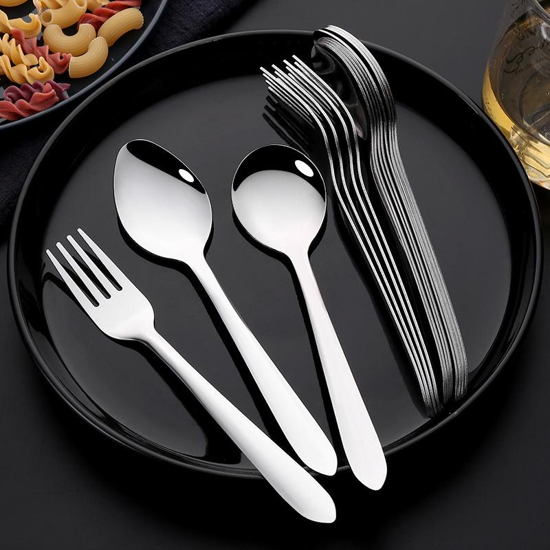 LOOG Laser Stainless Steel Tableware Household Spoon Restaurant Steak Fork Commercial Spoon Salad Fruit Fork
