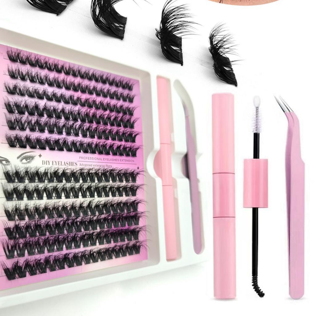 Diy Segmented False Eyelashes 5D Dense Self-Grafting Eyelash Set Single Cluster Simulation Large Capacity