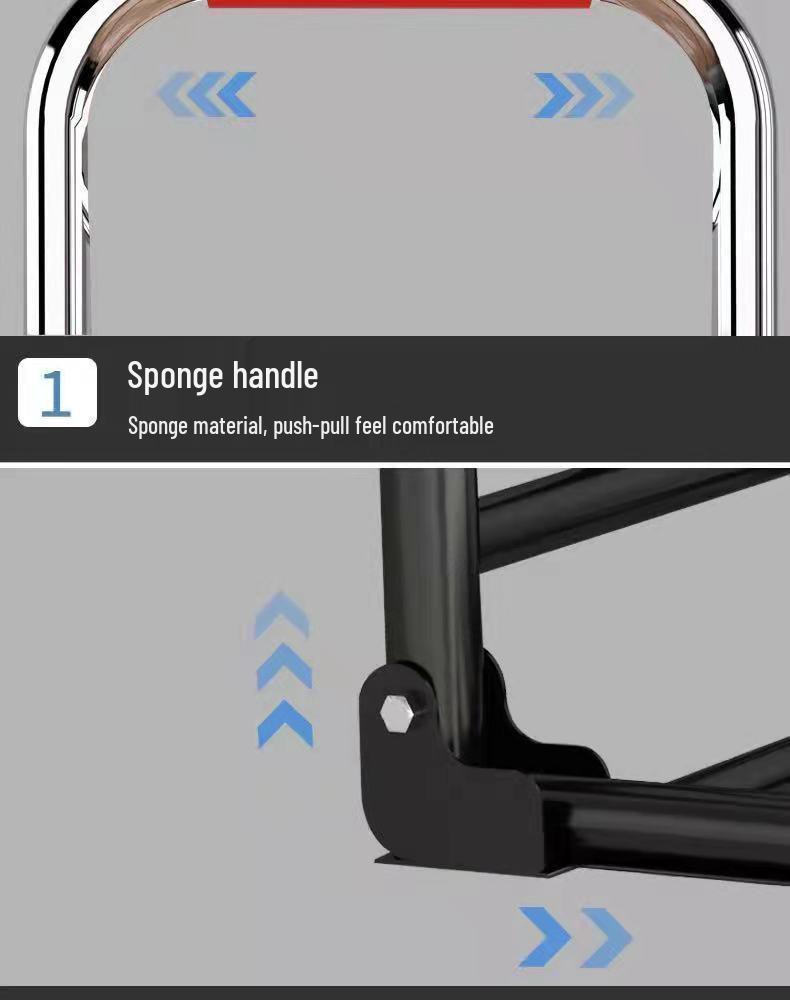Carrito de Compras Plegable Portátil para Uso Doméstico - Carrito de Equipaje de Acero al Carbono Tirado a Mano para Comestibles