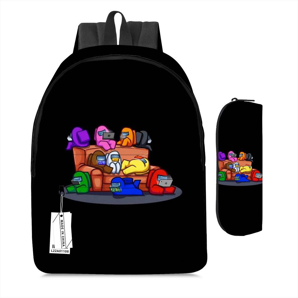 Among Us Two-Piece Backpack Space Werewolf Primary And Secondary School Students Cartoon Schoolbag Three-Piece Satchel Pencil Case