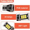 2PCS 921 T15 LED Reverse Bulbs, 6000K White W16W 912 Backup Lights, Water-Resistant Automotive Brake Light with 3030SMD Chip, Vehicle Illumination