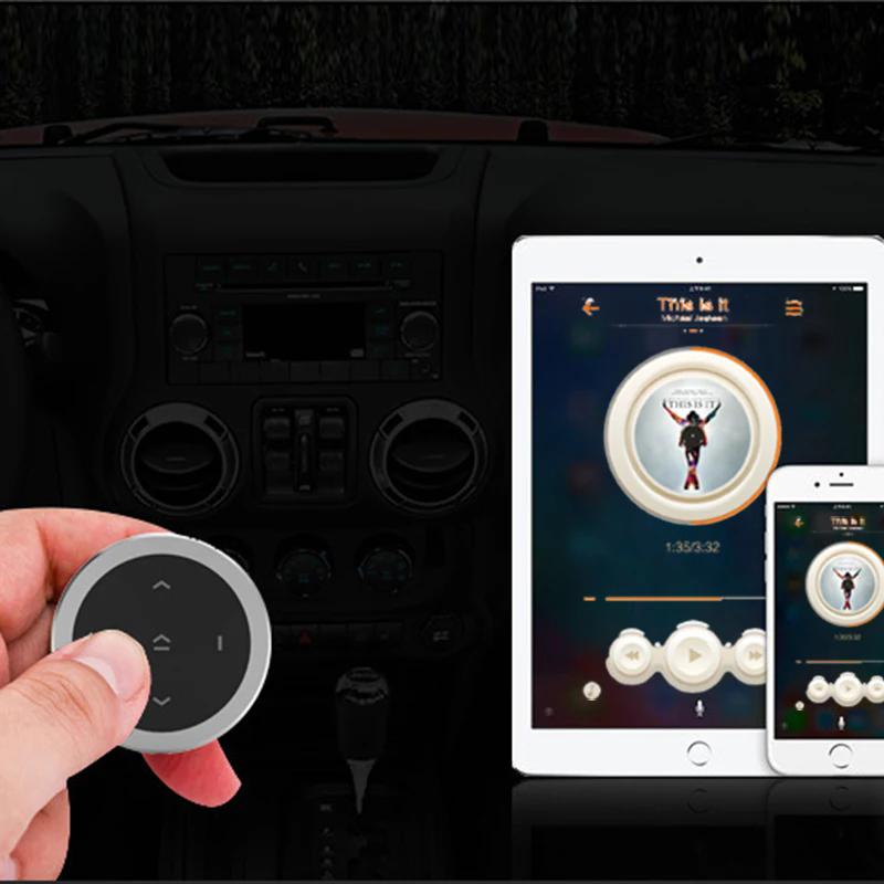 Mini Wireless Bluetooth-compatible Media Button Remote Controller Car Motorcycle Steering Wheel MP3 Music Play For IOS Android