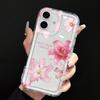Transparent Pink Flower Trumpet Shockproof Soft Phone Case For Iphone 17 Air 16 16e 15plus 14 13 12 11 Pro Max Protective Cover