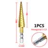 3pcs 3-12mm 4-12mm 4-20mm HSS Straight Groove Step Drill Bit Set Titanium Coated Wood Metal Hole Cutter Core Drill Bit Set
