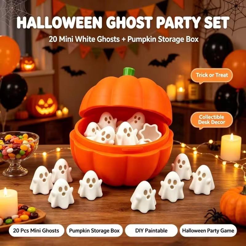 1 Set Halloween 3D Printed Flip Top Ghost Pumpkin Decor Holiday Atmosphere Prop Small Gift