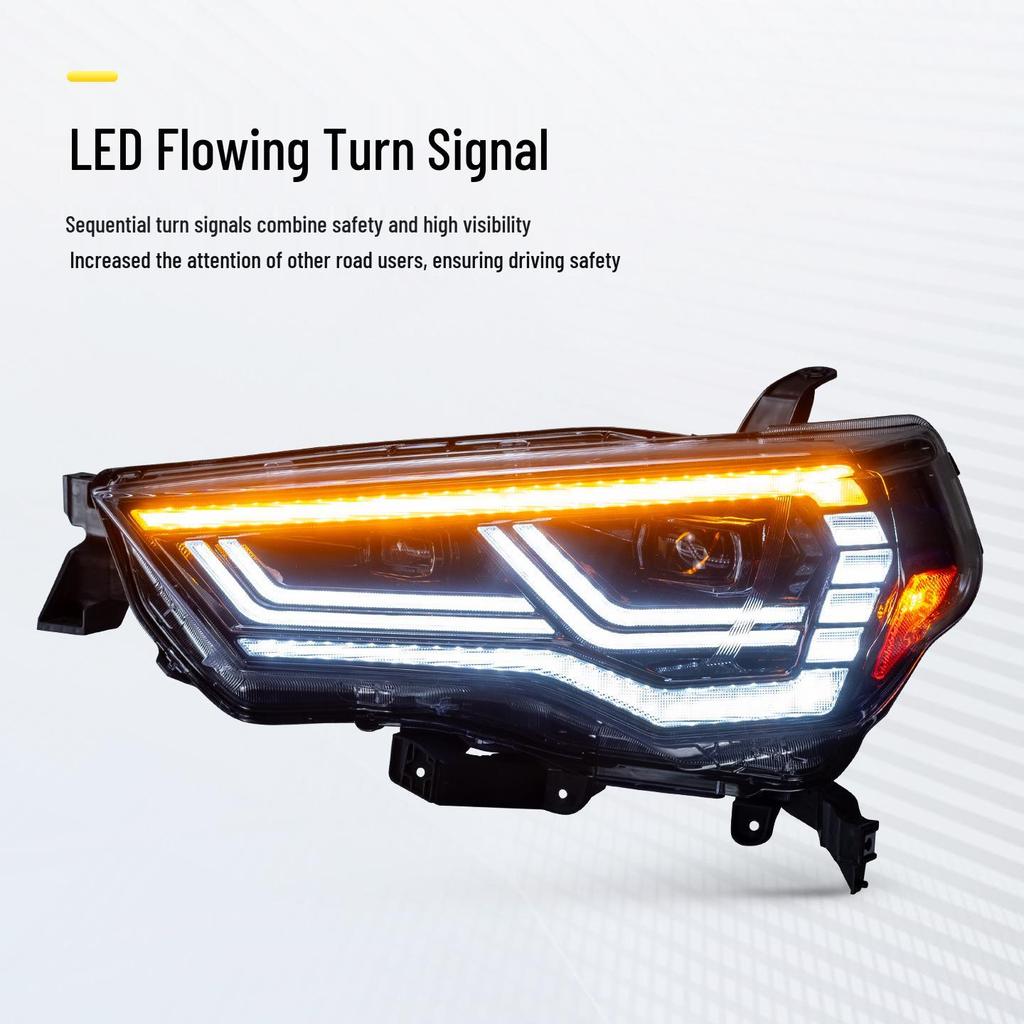 LED Projector Headlights for 14-22 Tacoma & 4Runner - High/Low Beam with US Spec Daytime Running Lights