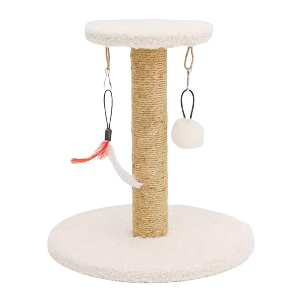 Brown Sisal Cats Scratch Post and Rest Area Cats Tree with Scratching Posts for Kittens and Small Cats