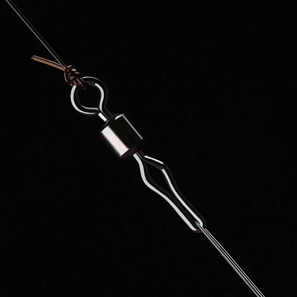 Steel Barrel Swivel Connector Swivels With Side Line Clip Fishhooks And Crap Fishing Hanging Snap