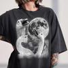Vintage Geese Howling To Moon Shirt, Retro Nature Lover Tee, Cottagecore Bird Graphic