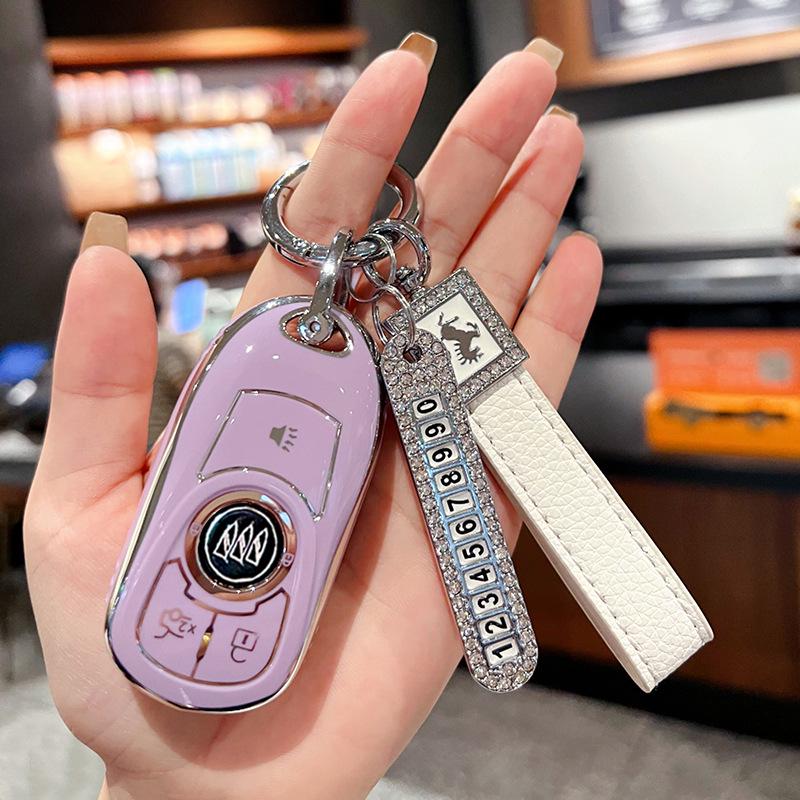 Premium Key Case for Buick Regal, Envision, GL8, LaCrosse, Enclave, GX and Weilan 7 Cars - Women's Shell Buckle Bag