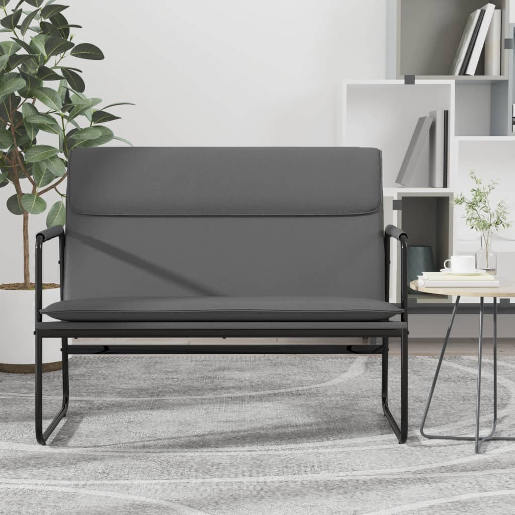 Grey Bench 100 X 64 X 80 Cm Faux Leather
