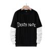 Stampa Anime Death Note Nero/Grigio S-3XL Casual Manica Lunga