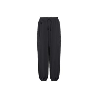 Li Ning X Jackie Chan Collaboration Kung Fu Series Outdoor Versatile Logo Print Mid Waist Loose Casual Pants Unisex Pants Black AKXW249-1