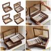 Walnut Wood Jewelry Organizer Box Moisture Proof Jewellery Holder Accessory Storage Container with Multiple Compartments