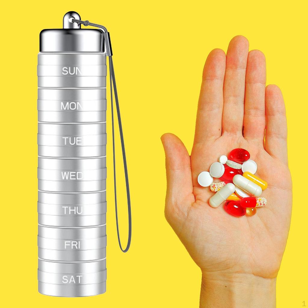 Daily Organizer, Stackable Reminder Case, Tablet Box, Travel Pill, Organizer for Sports, C