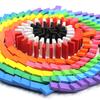 Colorful Dominoes Set: 120-Piece Wooden Building Blocks for Kids' Competition