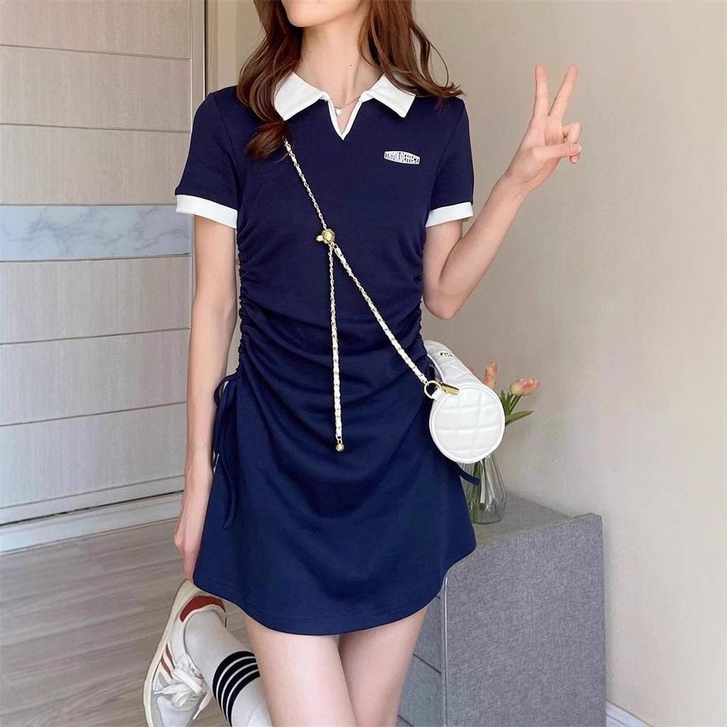 2025 Neues Sommer Slim Fit Französisches Design Polokragen Kleid für zierliche Frauen