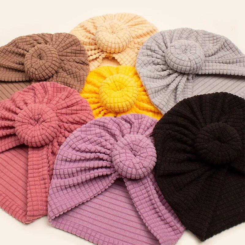 0-2Y Zimní Jarní Dětská čepice pro chlapce Dívky Jednobarevná Čepice Měkká Elastická Sametová čepice pro novorozence Roztomilá zateplená batole Příslušenství pro kojence
