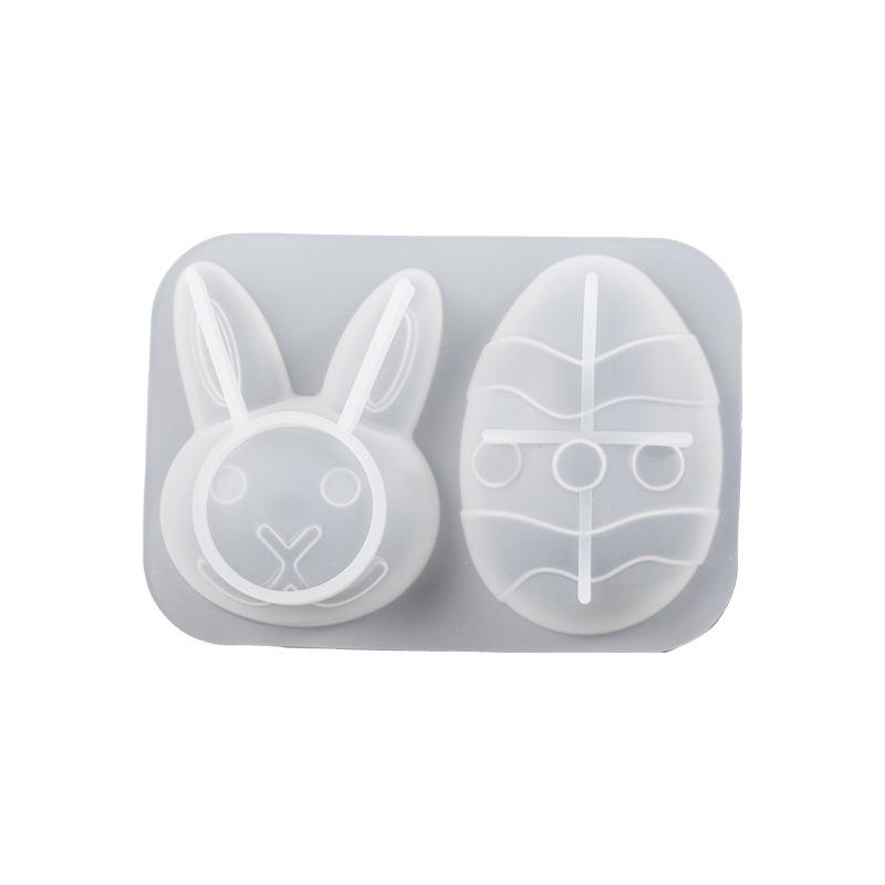Poppy DIY Easter Bunny Silicone Mold for Resin Keychain Pendant Crafting