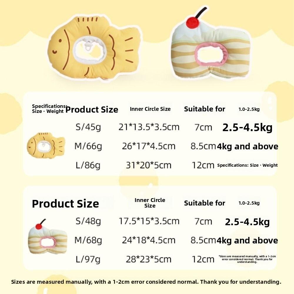 Fish Shape Cat Protective Collar Cartoon Pet Elizabethan Collar Cat Recovery Collar  Wound Healing