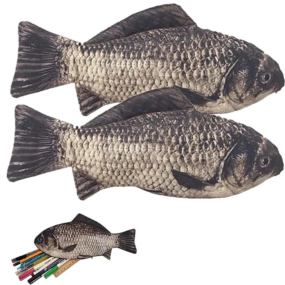 Pencil Case Fish Shaped Novelty Fish Pen Bag Fish Coin Purse Funny Pencil Case Gifts for Office Supply