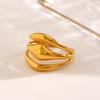  Minimalist Smooth Three-layer Stainless Steel Metal Ring 2024 18K PVD Plated Golden Jewelry Water Resistant New