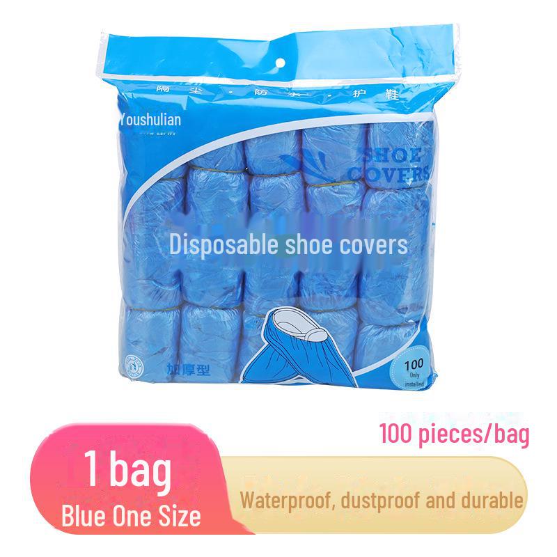 

Большие утолщенные одноразовые бахилы из полиэтилена для защиты от пыли в помещении