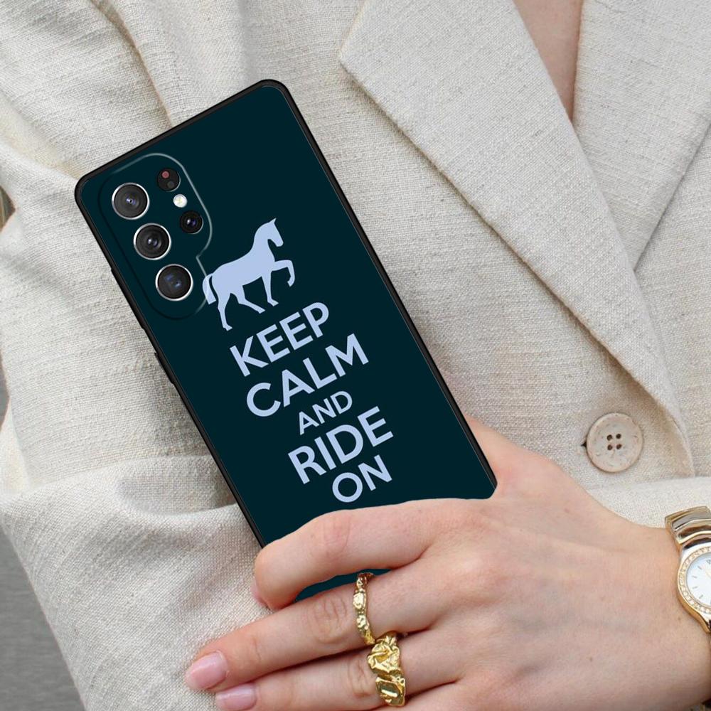 Keep Calm and Ride On Love Horse Pony Cell Phone Case for Samsung Galaxy S26 Ultra S25 S24 S23 S22 S21 S20 Note10 Cover