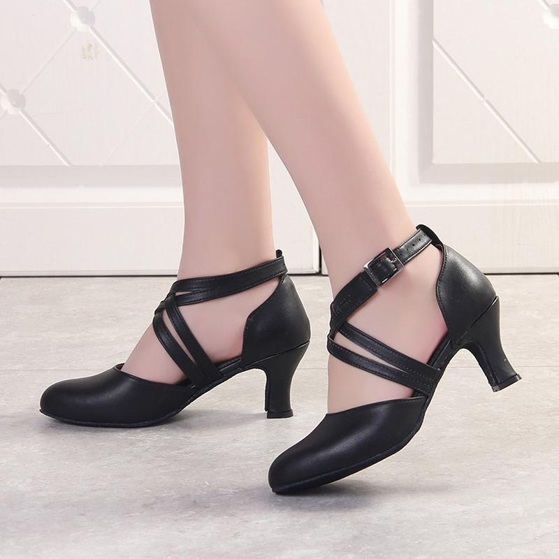 Leder-Latein-Tanzschuhe für Damen, Tanzpartys, Walzer, moderne Tanzschuhe für den Innenbereich, Absätze 6 cm