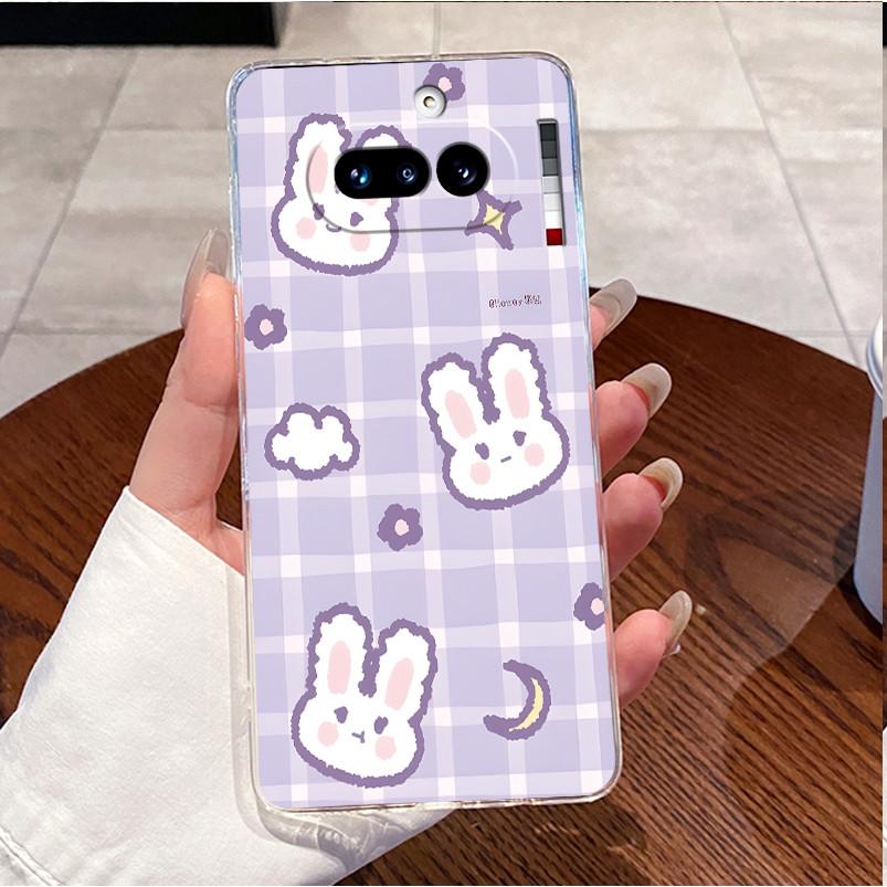 For Nothing Phone 4a 5G Case Clear Luxury Cute Love Rabbit Funny Pattern TPU Soft Silicone Back Cover For Nothing 4A 4 A Casing