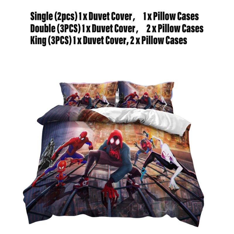 Spiderman Football Pattern Bedding Set 3-piece Bed Set For Students