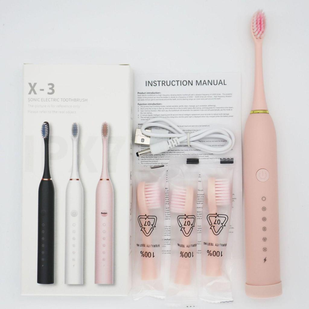 Enhanced Rechargeable Electric Toothbrush: Six-Speed Adult Couple Set with Travel-Friendly Soft Bristle Design