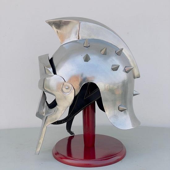 Gladiator Helmet-Knight Roman Soldier Maximus Helmet Larp Halloween Costume