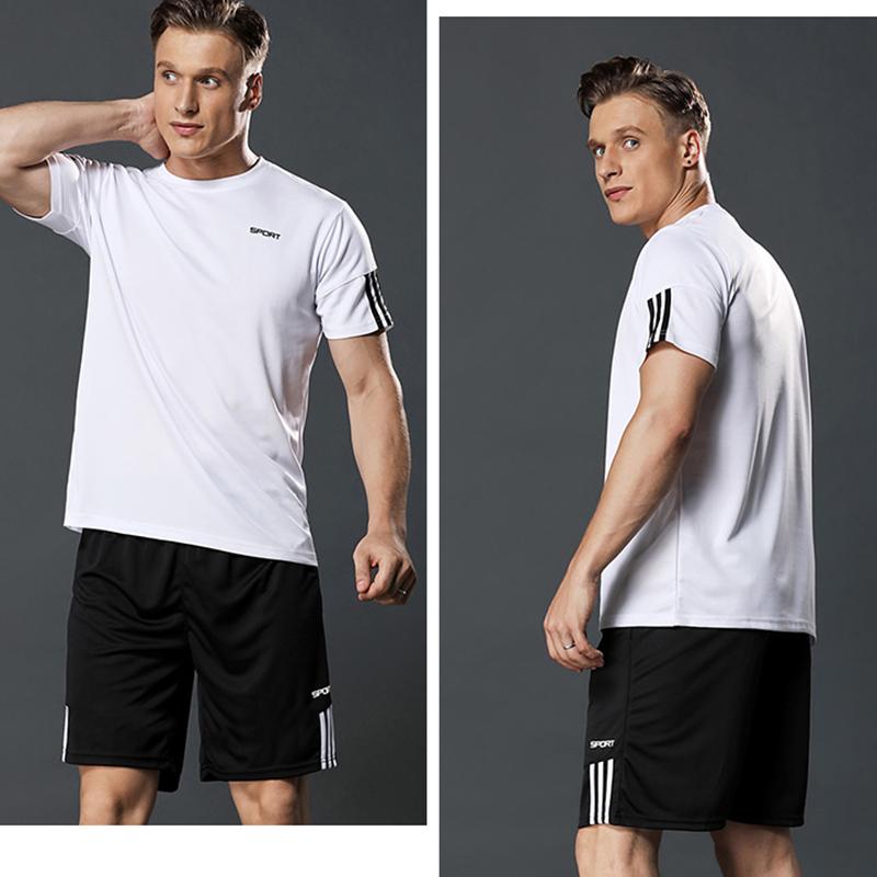 Plus Size Mens Tracksuit Sportwear Set Casual Running Fitness Two -Piece Set