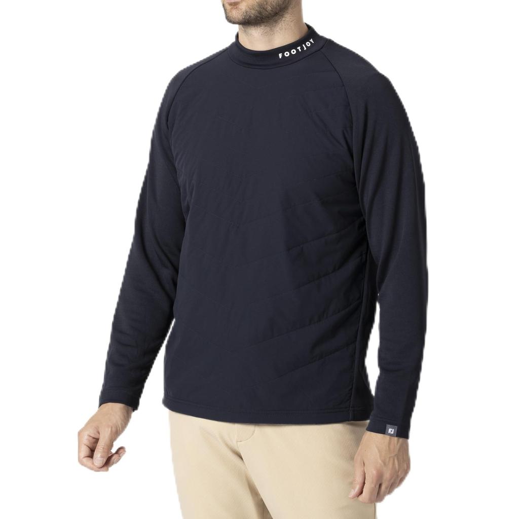 FootJoy Men's Windproof, Lightly Padded, Long Sleeve Mock Neck Shirt, Navy, XXL (FJ-F24-S06, 32198-XXL)