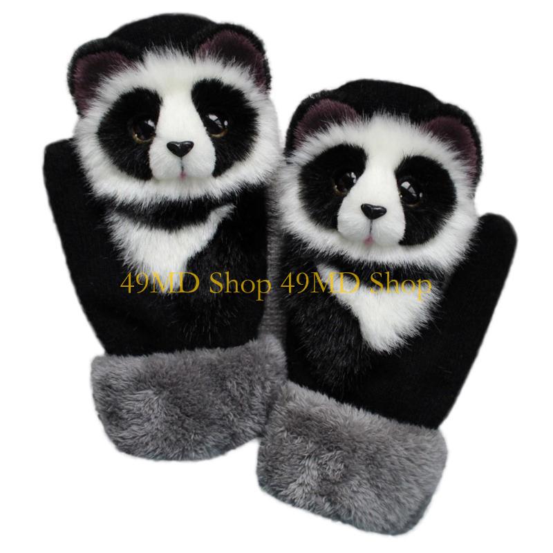 49MD Cartoon Gloves Kids Plush Gloves Mitts Kid Gloves Animal Knit Gloves Winter Mittens Children Gloves
