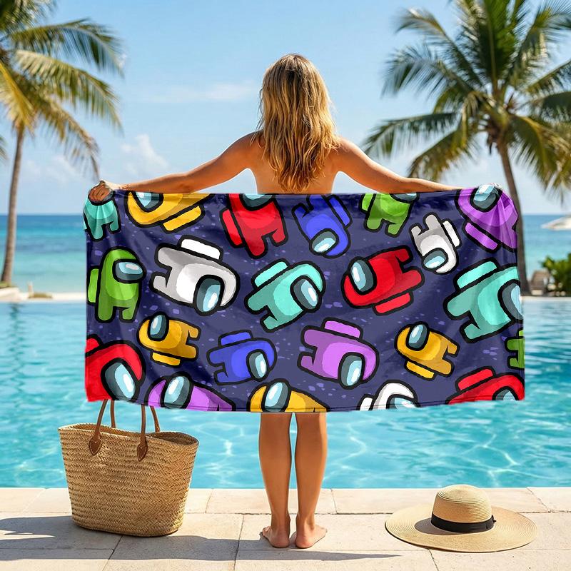 Among Us Mode Strandtuch Tragbar Weich Schnelltrocknend Handtuch Für Schwimmen Camping Urlaub