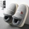 Men's and Women's Thickened Cotton Slippers: Fleece-Lined, Heel-Covering, Warm Indoor Shoes for Winter.