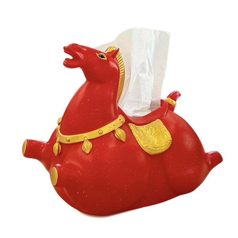 

Doll Toy Horse Year Tissue Box Chinese Style Zodiac Horse Model Toy Home Decoration