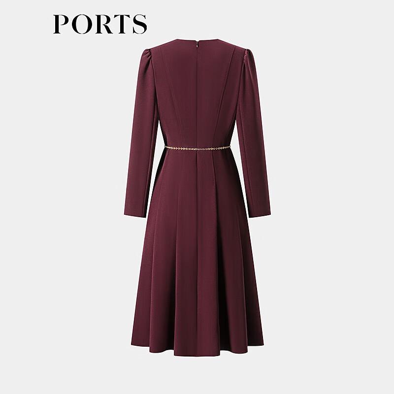 PORTS Elegant Chain Belt Midi Dress