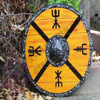 Royal Handicraft Battle ready Viking Ivor Shield Ručně vyráběná dekorace 60,96 cm Středověká ručně vyráběná věc Dárky