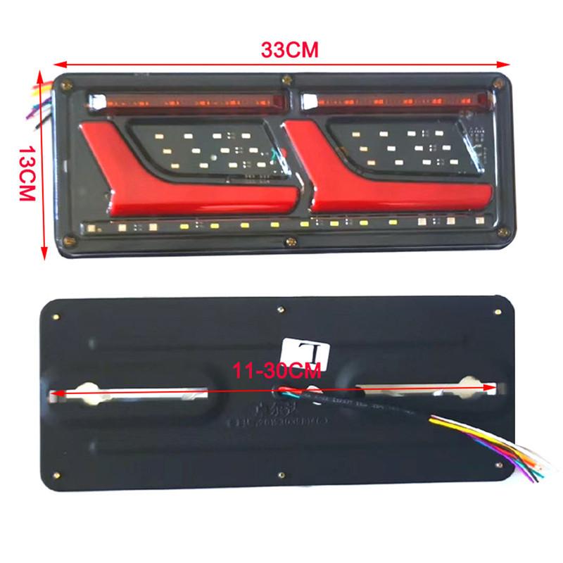 2PCS Truck Taillights Waterproof/hit Car Truck Rear Taillight Warning Lights Flow Signal Steering Brake Reversing Fog Lamp