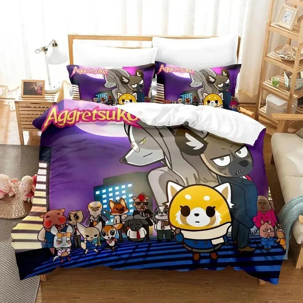 Bedding Set Boys Girls Twin Queen Size Duvet Cover Pillowcase Bed Kids Adult Fashion Home Textile Customizable Anime Aggretsukos