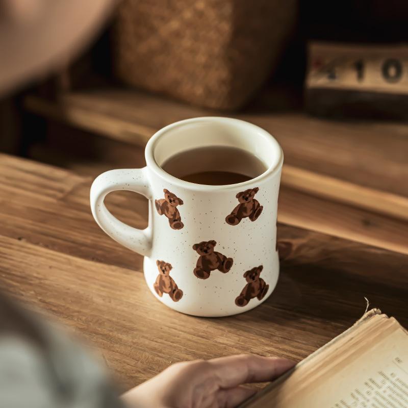 High Value Cute Bear Cup Creative Ceramic Mug Cup Household Tea Cup Coffee Cup Breakfast Cup