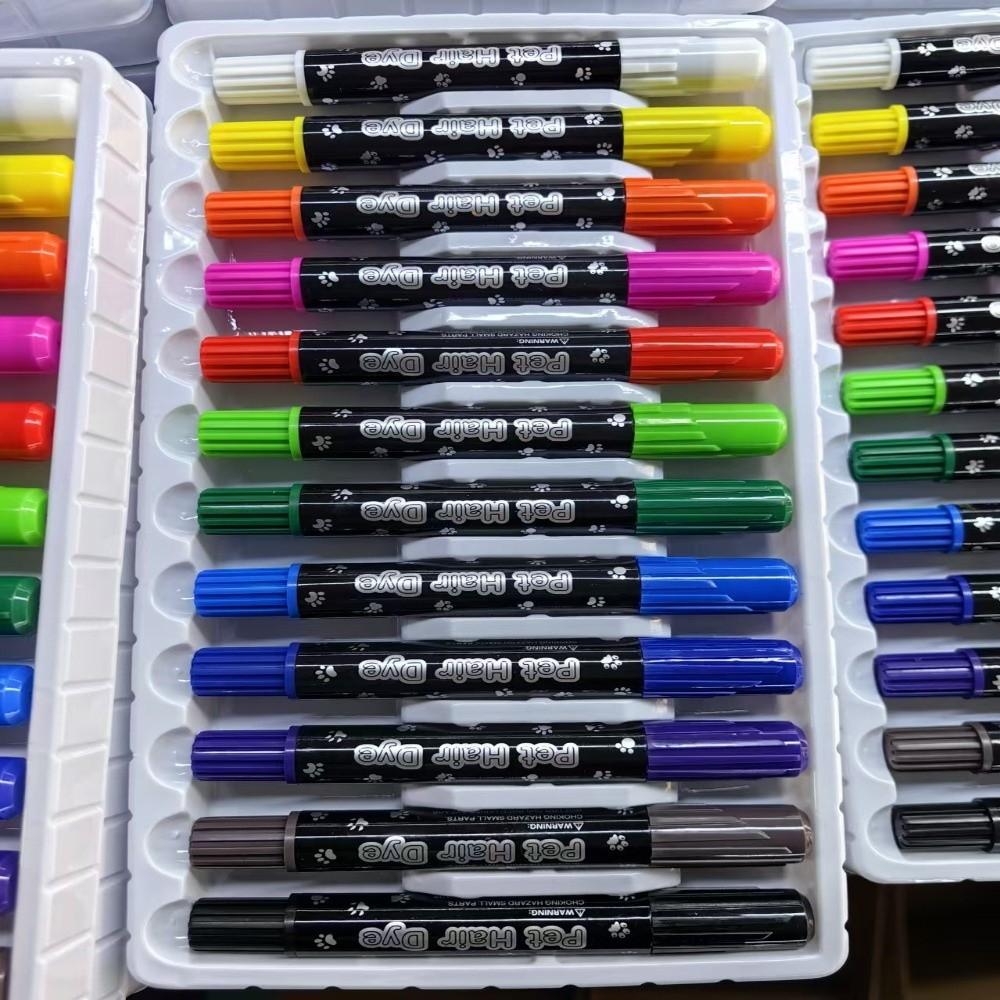 12 Farben Hundehaarfarbe Ungiftiger Tier-Marker Haustiersicher Haarfärbestift für Haustiere Haustier-Styling