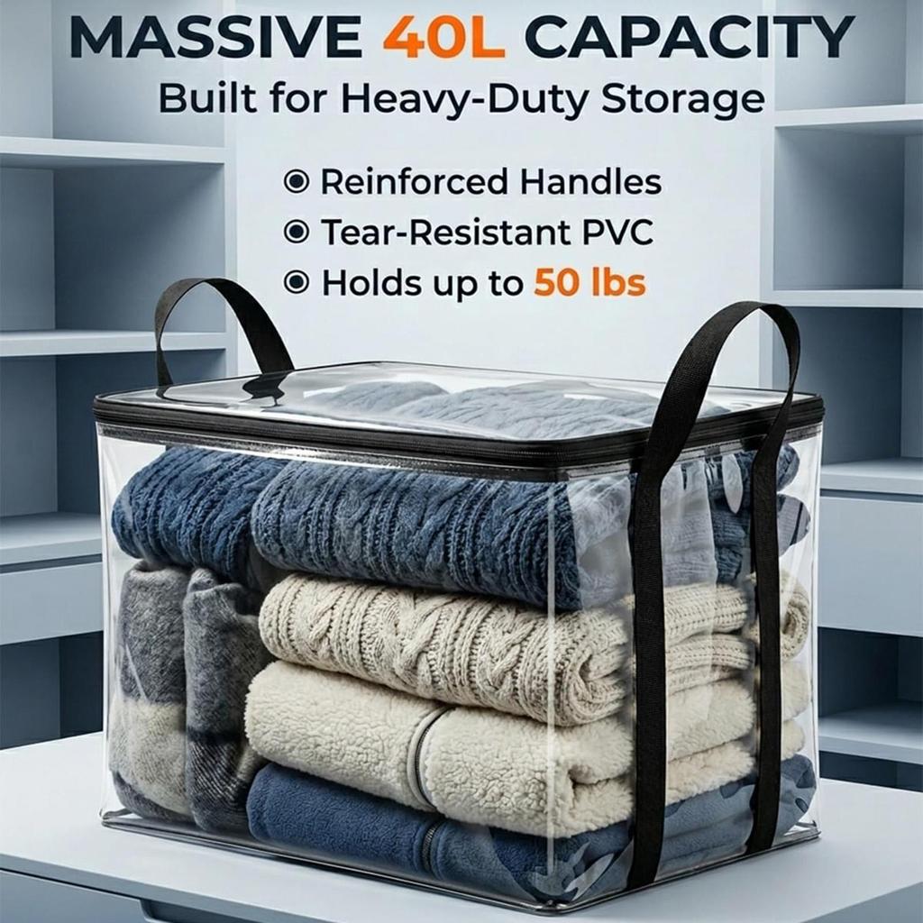 Sacs de rangement pour vêtements avec poignées Sacs fourre-tout pliables Gain de place Sacs pour vêtements couette Sacs de déménagement pour le rangement des vêtements
