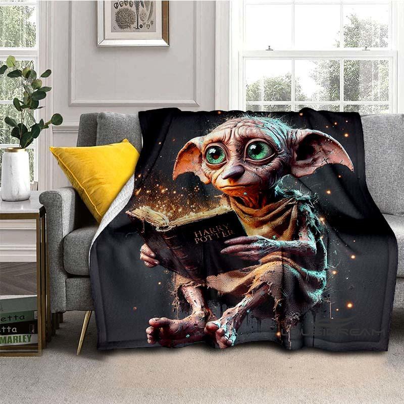 Dobby the House-Elf Cartoon Blanket — 3D-Printed Harry Potter Throw Blanket for Sofas, Beds, Cars, Living Rooms, and Bedrooms